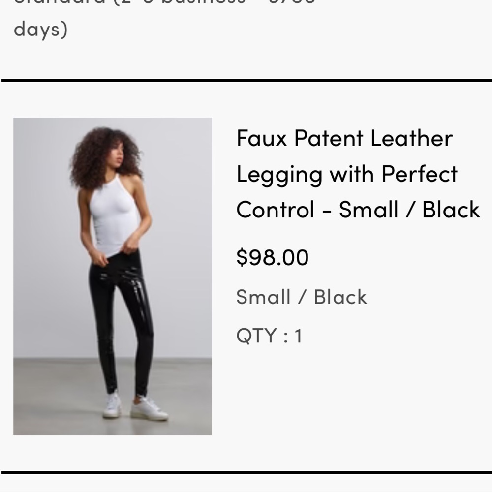 Commando faux patent leather leggings, size small in black